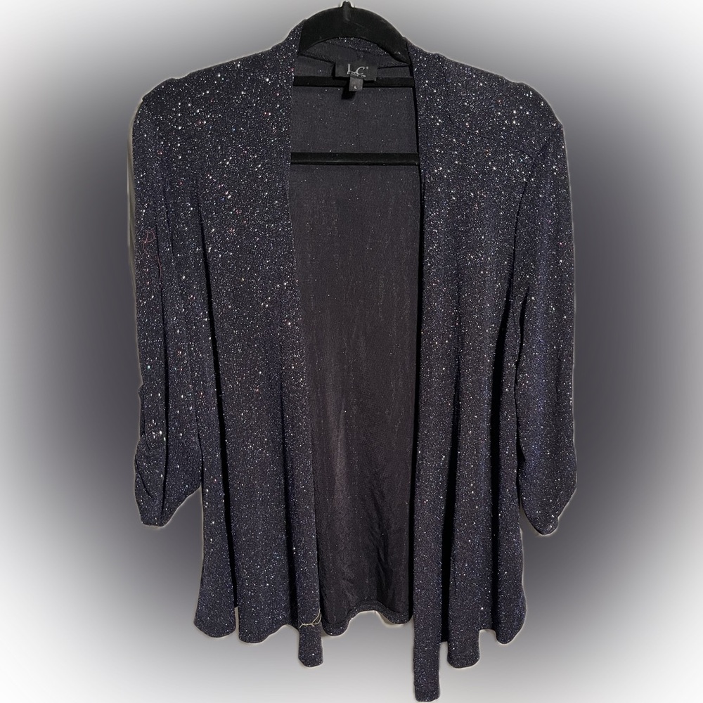 Laura Cruz Light Black Jacket with Multi-colored glitter. Size L